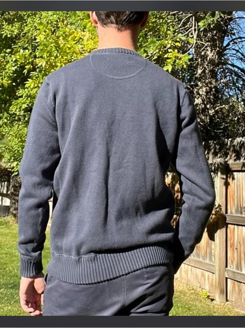 Eddie Bauer Men's Dark Gray Crewneck Sweater - Picture 3 of 7